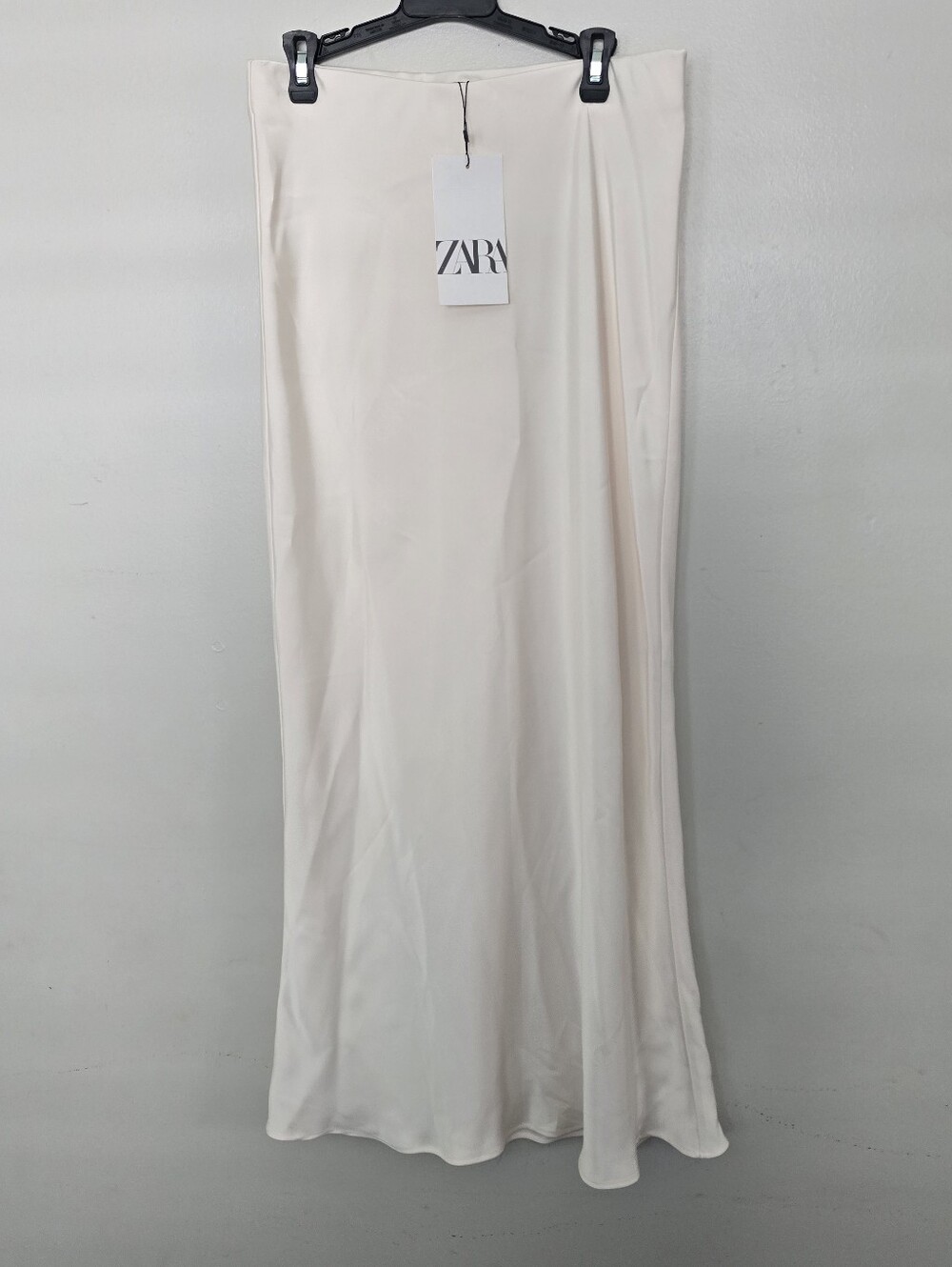 Zara Ivory Satin Maxi Skirt